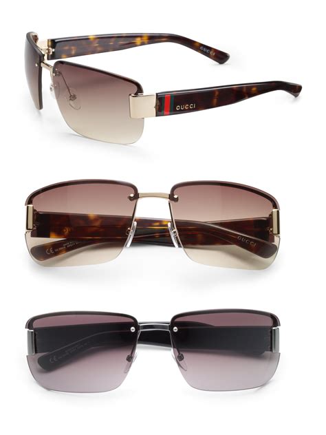 gucci men black feminine chic sunglasses|gucci rimless sunglasses men's.